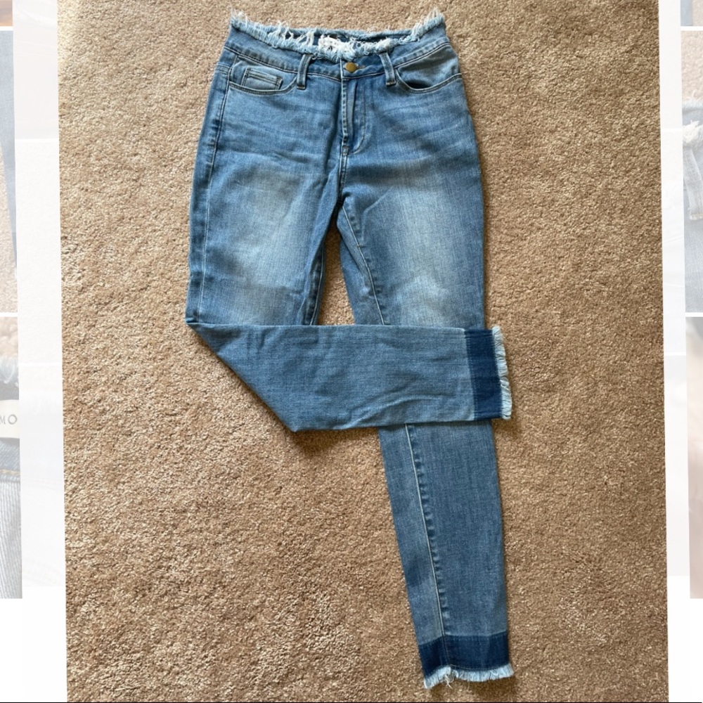 Nordstrom Moon River fringe jeans light wash